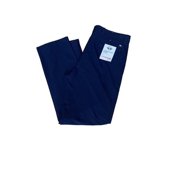 Dockers Comfort Knit Chinos Men’s 38 x 34 Straight Fit Navy Blue Flat Front New - Picture 1 of 14